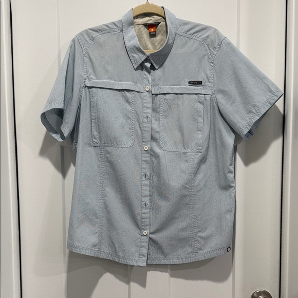 Columbia Tops - Columbia Light Blue Short-Sleeve Button-Down Shirt
